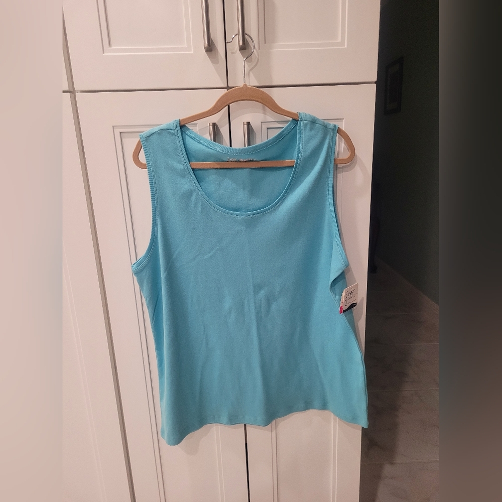 Just My Size Aqua Tank Top Size 2X NWT